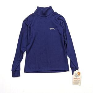 Vintage Tog-a-longs Turtleneck Boys Size 6X Navy Shirt Long Sleeve